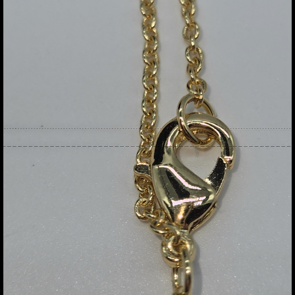 NC2 - Coach Gold Necklace with Pink And Red Pave Heart Pendant - Picture 6 of 11